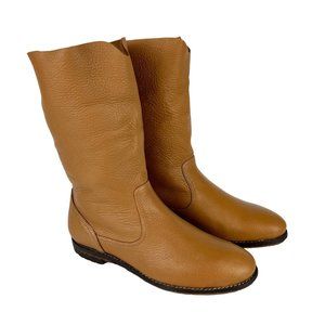 Trask Ava Womens Norwegian Elk Leather Boot Tan Slouchy Fold Over size 7.5